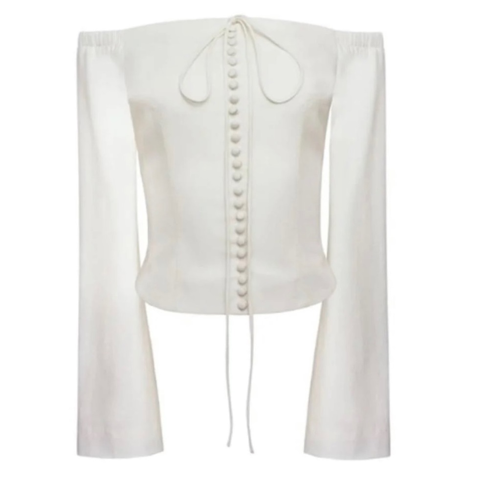 Orseund Iris off the shoulder ivory top - Picture 2 of 7
